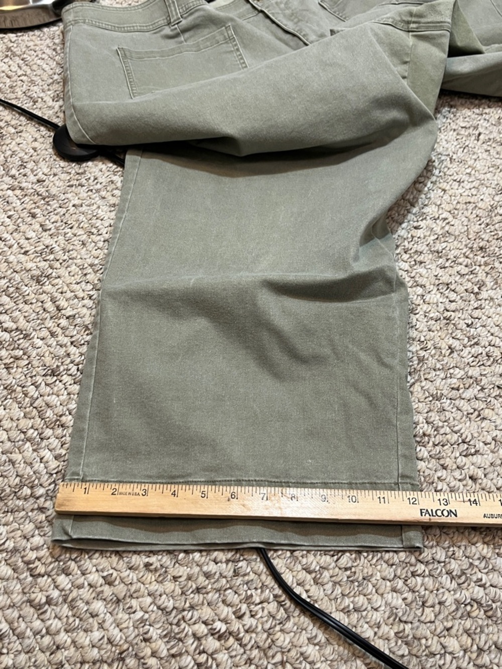 Lane Bryant Olive Green Wide Leg Crop Pants Size 24 High Rise Cargo Utility pant - Picture 7 of 7